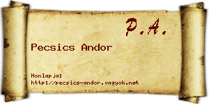 Pecsics Andor névjegykártya